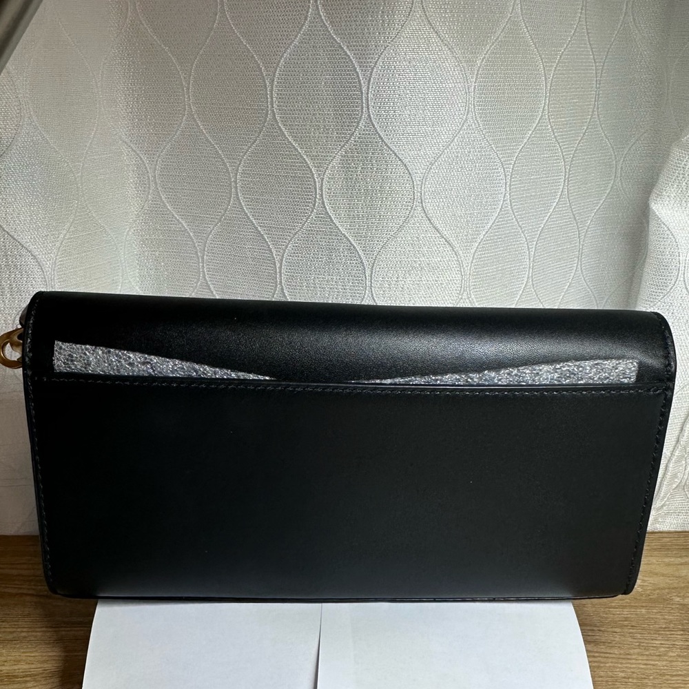 New Tory Burch Juliette Clutch Black Meridian . - Picture 7 of 8